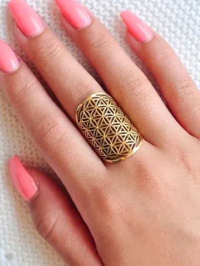 Bague Fleur de la vie (laiton or)